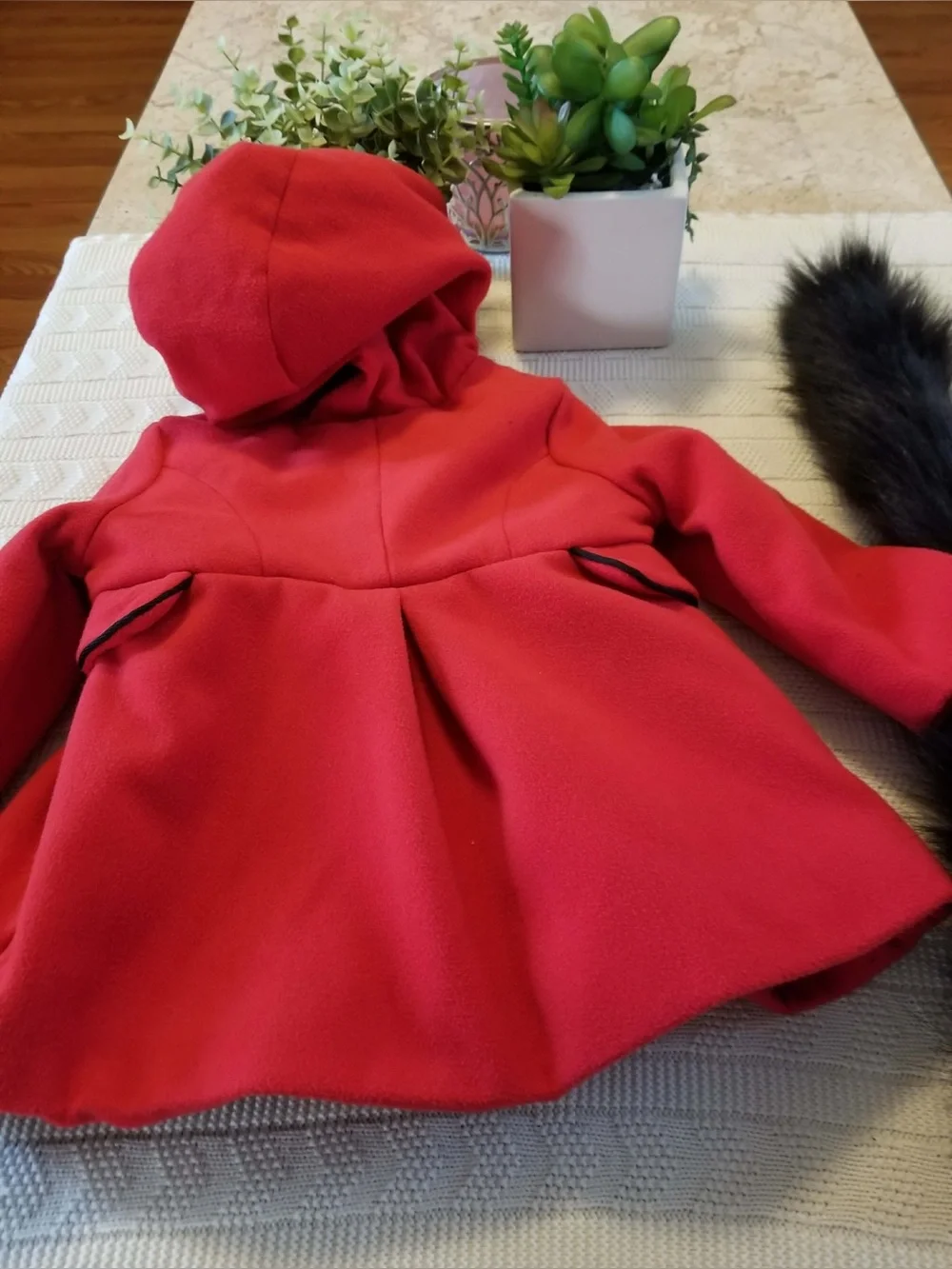Cat & Jack Red Hooded Pea Coat for Kids